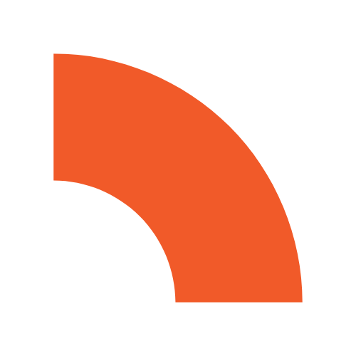 1/4 Circle Element - Orange